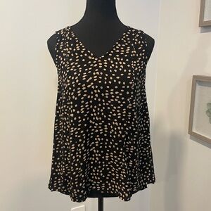 Lucky Brand Polka Dot Sleeveless Top EUC